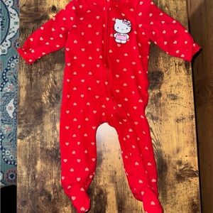 Hello Kitty Red Heart Footie One Piece